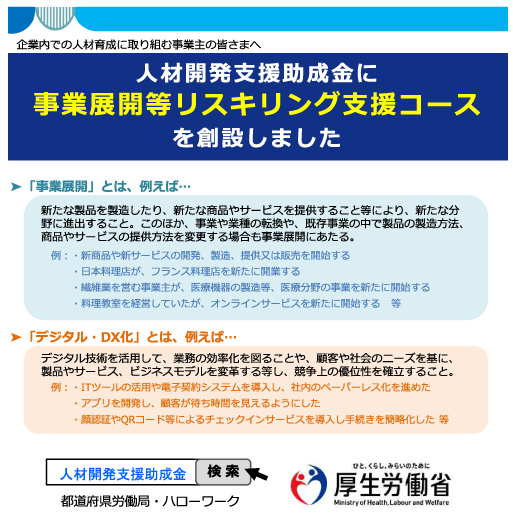 新事業展開等リスキリング支援コース